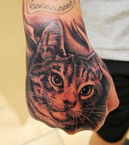 George Muecke - Muecke Cat Hand Tattoo